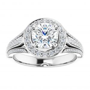 Art Deco Halo Engagement Ring