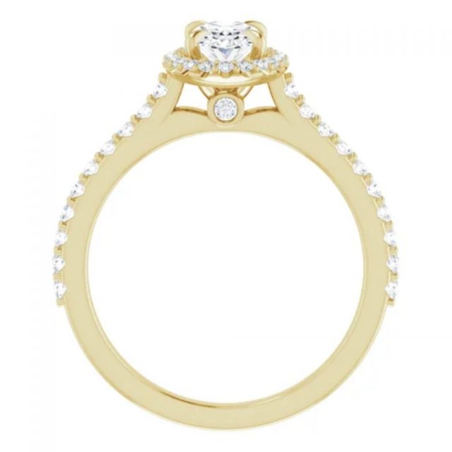 Yellow Gold oval vintage halo