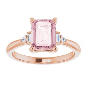 Morganite vintage engagement Ring