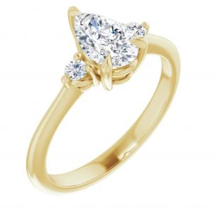 Vintage Pear Engagement RIng